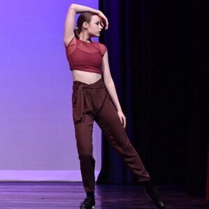 Weissman Wrap Pants & Mesh Crop Top Dance Costume